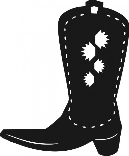 Cowboy Boot w/Sun Silhouettes Laser Cut Appliques (Size: with FUSIBLE - 9"H, Direction: facing left)