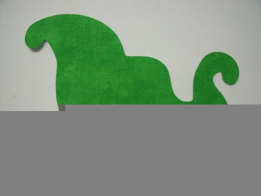Christmas Sleigh Laser Cut Appliques (Size: 5"W, Color: Tonal - Green, Direction: Facing left)