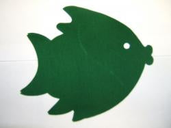 Fish Laser Cut Appliques (Size: 5"W, Color: Green , Driection: Facing right)