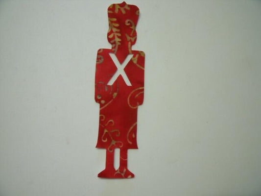 Christmas Toy Soldier Laser Cut Appliques (Size: 5"H, Color: Red Filigree)