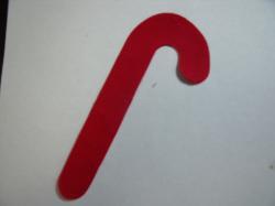 Christmas Candy Cane Laser Cut Appliques (Size: 6"H, Color: Red , Direction: Facing right)