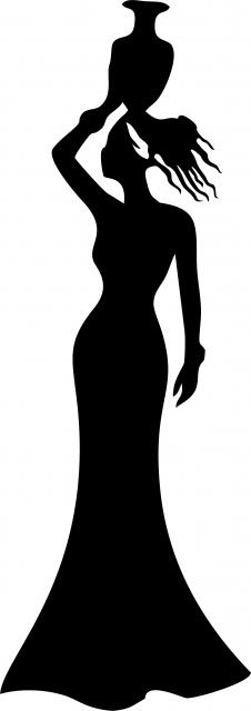 African Woman - Leena Silhouette Laser Cut Appliques (Size: with FUSIBLE - 8"H, Direction: facing left)