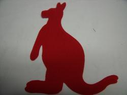 Kangaroo Laser Cut Appliques (Size: 4"H, Color: Red  , Direction: Facing left)