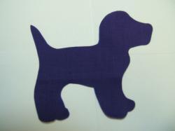 Dog - Puppy Laser Cut Appliques (Size: 5"W, Color: Purple  , Direction: Facing left)