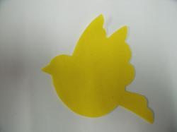 Bird Laser Cut Appliques (Size: 4"H, Color: Yellow , Direction: Facing right)