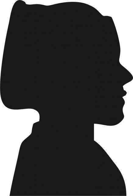 Amish Woman Portrait Silhouette Laser Cut Appliques (Size: with FUSIBLE - 7"H, Direction: facing right)
