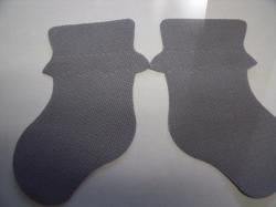 Baby Bootie Pair Laser Cut Appliques (Size: with FUSIBLE - 5"H, Color: Gray  )
