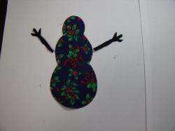 Christmas Snowman Laser Cut Appliques (Size: 4"H, Color: Blue Holly & Bows)