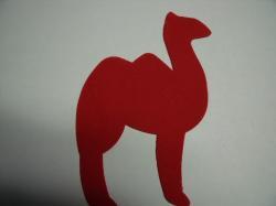 Camel Laser  Cut Appliques (Size: 4"H, Color: Red  , Direction: Facing left)