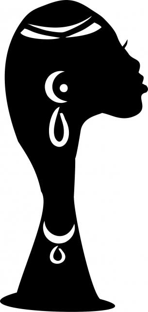 African Woman - Bohlale Silhouette Laser  Cut Appliques (Size: 10"H, Direction: facing right)