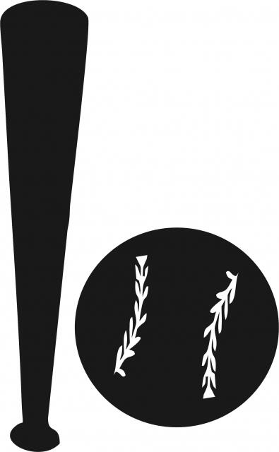 Baseball & Bat Cut Appliques (Size: with FUSIBLE - 10", Color: Black)