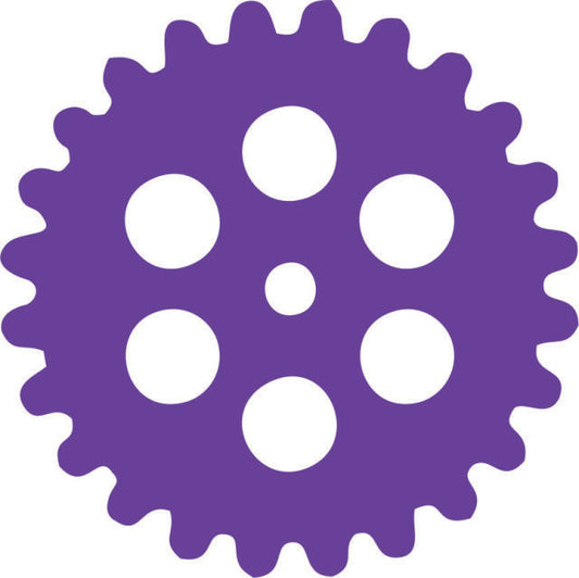 Gear #1 Silhouette Laser Cut Appliques (Color: Purple, Size: with FUSIBLE - 9')