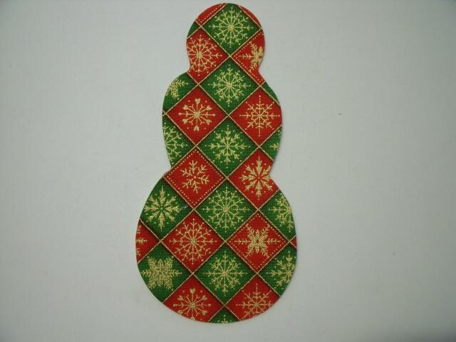 Christmas Snowman Laser Cut Appliques (Size: 6"H, Color: Red & Green Metallic Snowflakes)