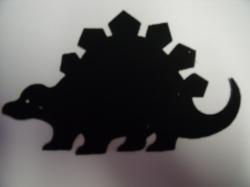 Dinosaur - Stegosaurus Laser Cut Appliques (Size: 5"W, Color: Black  , Direction: Facing left)