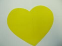 Heart Laser  Cut Appliques (Size: with FUSIBLE - 5"W, Color: Yellow)