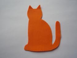 Cat Laser Cut Appliques (Size: 5"H, Color: Orange  , Direction: Facing right)