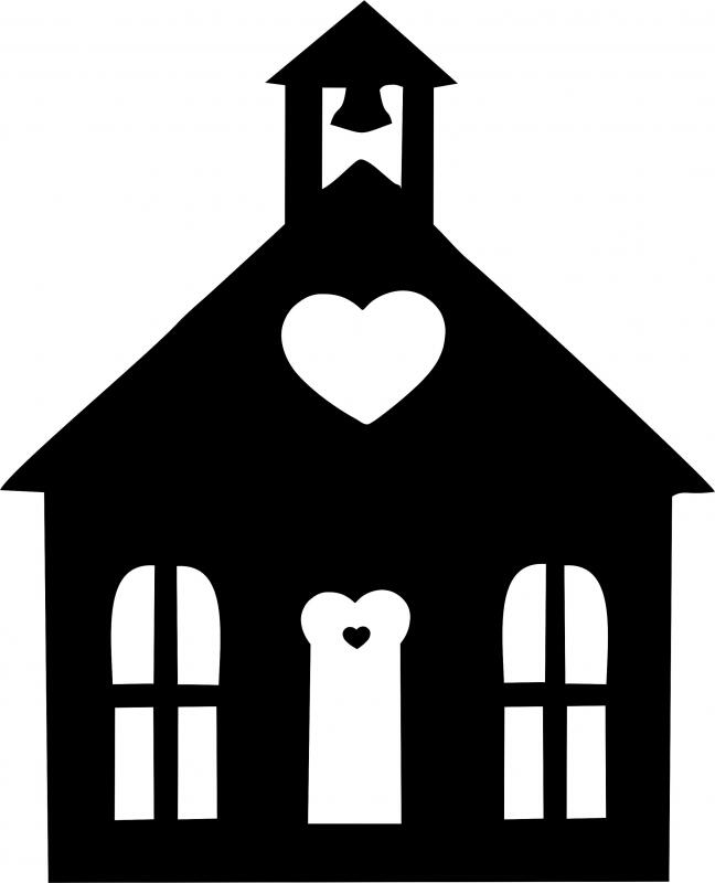 Church #1 Silhouette Laser Cut Applique (Size: 8"H)