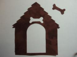 Dog House Laser Cut Appliques (Size: with FUSIBLE - 5"H, Color: Tonal - Brown )