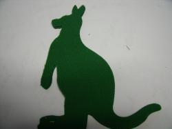 Kangaroo Laser Cut Appliques (Size: with FUSIBLE - 5"H, Color: Green  , Direction: Facing right)