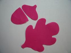Acorn & Leaf Set Laser Cut Appliques (Size: 4"H, Color: Hot Pink  )