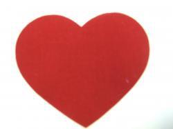 Heart Laser  Cut Appliques (Size: with FUSIBLE - 5"W, Color: Red)