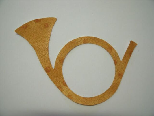 Christmas Horn Laser Cut Appliques (Size: 4"W, Color: Gold Baubles, Direction: Facing left)