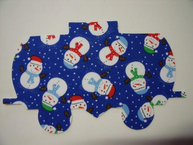 Christmas Train Tank Car Laser Cut Appliques (Size: 4"H, Color: Blue Snowmen)