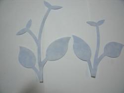 Flower Stem w/Leaf Laser Cut Applique Sets (Size: with FUSIBLE , Color: Tonal - Pastel Blue)