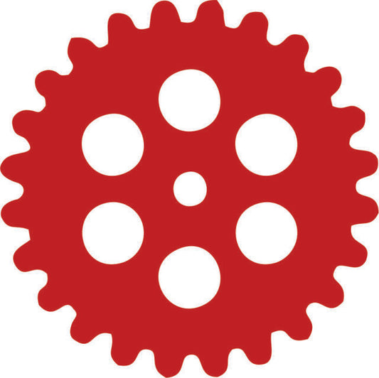 Gear #1 Silhouette Laser Cut Appliques (Color: Red, Size: with FUSIBLE - 8')