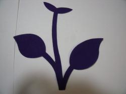 Flower Stem w/Leaf Small Laser Cut Appliques (Size: 4.5"H, Color: Purple)