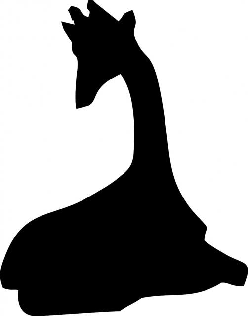 Giraffe Laying Silhouette Laser Cut Appliques (Size: 8"H, Direction: facing left)