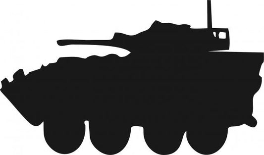 Tank - Stryker Silhouette Laser Cut Appliques (Size: with FUSIBLE - 9"W, Direction: facing left)