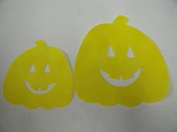 Halloween Jack O' Lantern Lg & Sm Set Laser Cut Appliques (Size: with FUSIBLE - Lge & Sm, Color: Yellow Tonal)