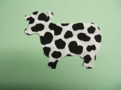 Cow Laser Cut Appliques (Size: 5"W, Color: Print - Spotted Black, Direction: Facing right)