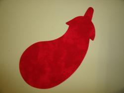 Eggplant/Squash Laser Cut Appliques (Color: Tonal - Red, Size: With FUSIBLE- 5"W, Direction: Facing right)