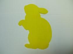 Easter Rabbit Laser Cut Appliques (Size: 5"H, Color: Yellow , Direction: Facing right)