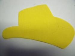 Cowboy Hat Laser Cut Appliques (Size: 5"W, Color: Yellow , Direction: Facing left)