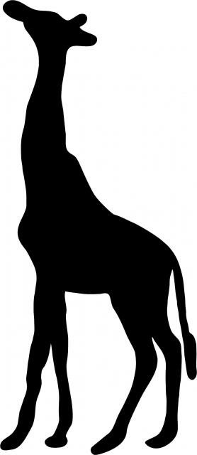 Giraffe Silhouette Laser Cut Appliques (Size: with FUSIBLE - 8"H, Direction: facing left)