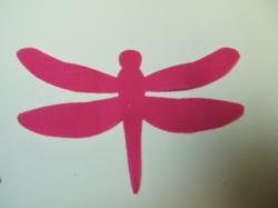 Dragonfly Laser Cut Appliques (Size: 5"W, Color: Hot Pink )