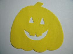 Jack O' Lantern Laser Cut Appliques (Size: with FUSIBLE - 6"W, Color: Yellow  )