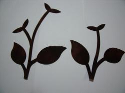 Flower Stem w/Leaf Laser Cut Applique Sets (Size: set, Color: Tonal - Brown )