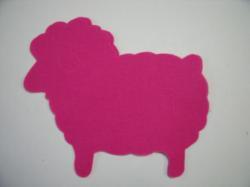 Easter Lamb Laser Cut Appliques (Size: 4"W, Color: Hot Pink , Direction: Facing left)