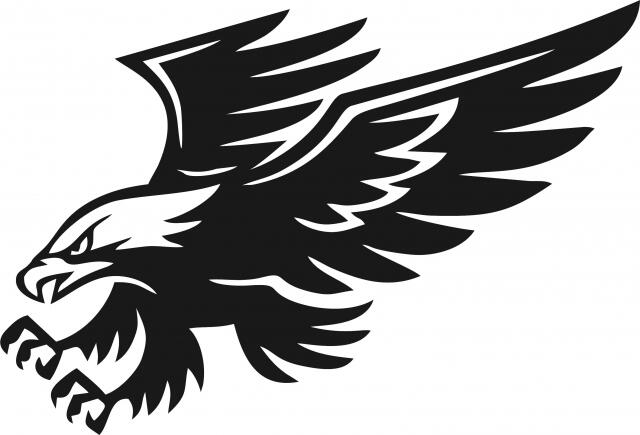 Eagle Symbol Laser Cut Appliques (Size: 10"H, Direction: facing left)