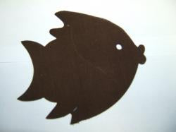 Fish Laser Cut Appliques (Size: 4"W, Color: Brown, Driection: Facing left)