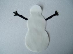Christmas Snowman Laser Cut Appliques (Size: with FUSIBLE - 4"H, Color: White )