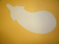 Eggplant/Squash Laser Cut Appliques (Color: Tan/Beige  , Size: 6"W, Direction: Facing left)