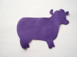 Cow Laser Cut Appliques (Size: 4"W, Color: Purple  , Direction: Facing left)