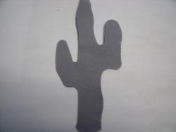 Cactus Laser Cut Appliques (Size: 6"H, Color: Gray  )