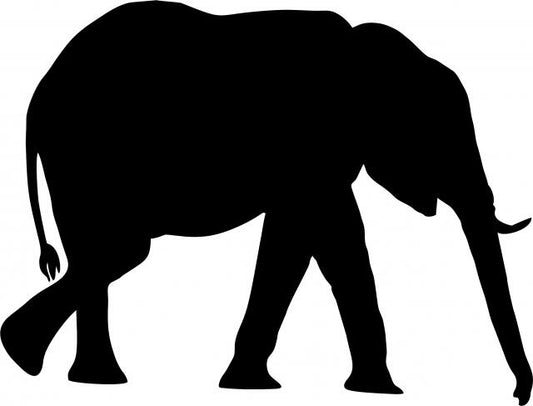 Elephant Silhouette Laser Cut Appliques (Direction: facing right, Size: 8"W)