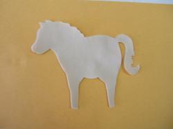 Horse Laser Cut Appliques (Size: with FUSIBLE - 5"H, Color: White, Direction: Facing left)